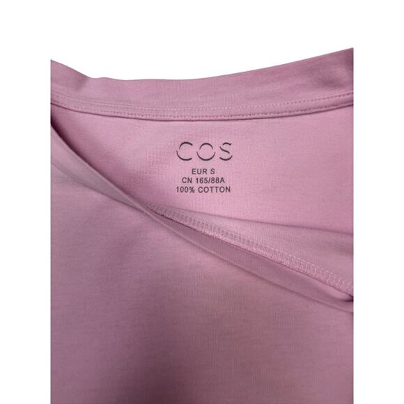 COS Lilac Oversized 100% Cotton Boxy Tee Women’s Small Pocket T-Shirt - Picture 3 of 13